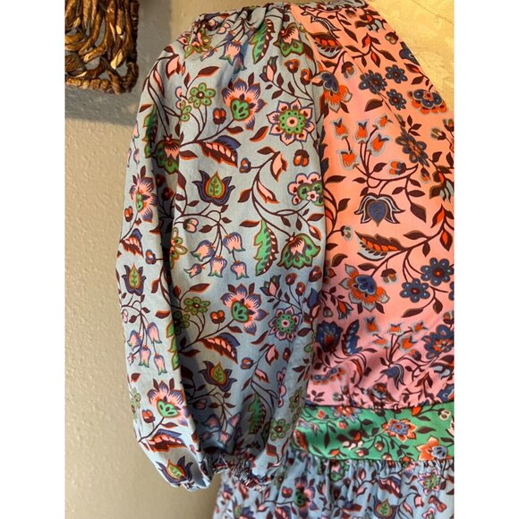 Boden Maxi Dress 10 R Cotton Colorful Smocked Pockets Short Sleeve Washable NEW - Picture 3 of 13